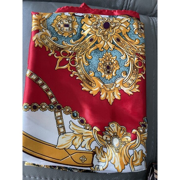 Large Silk Like Satin Scarf Neck Head Wrap 35 Inch Square - Picture 6 of 7